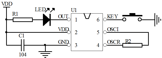 EC340EGB定時IC接LED電路圖