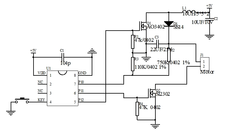 三檔小風扇芯片電路圖