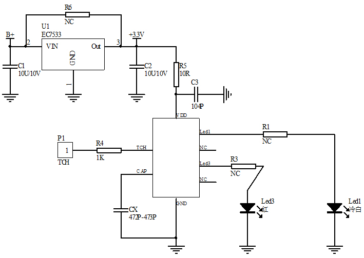 LED觸摸調光芯片電路